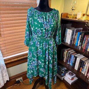Charles Henry Off-the-Shoulder Handkerchief Dress
